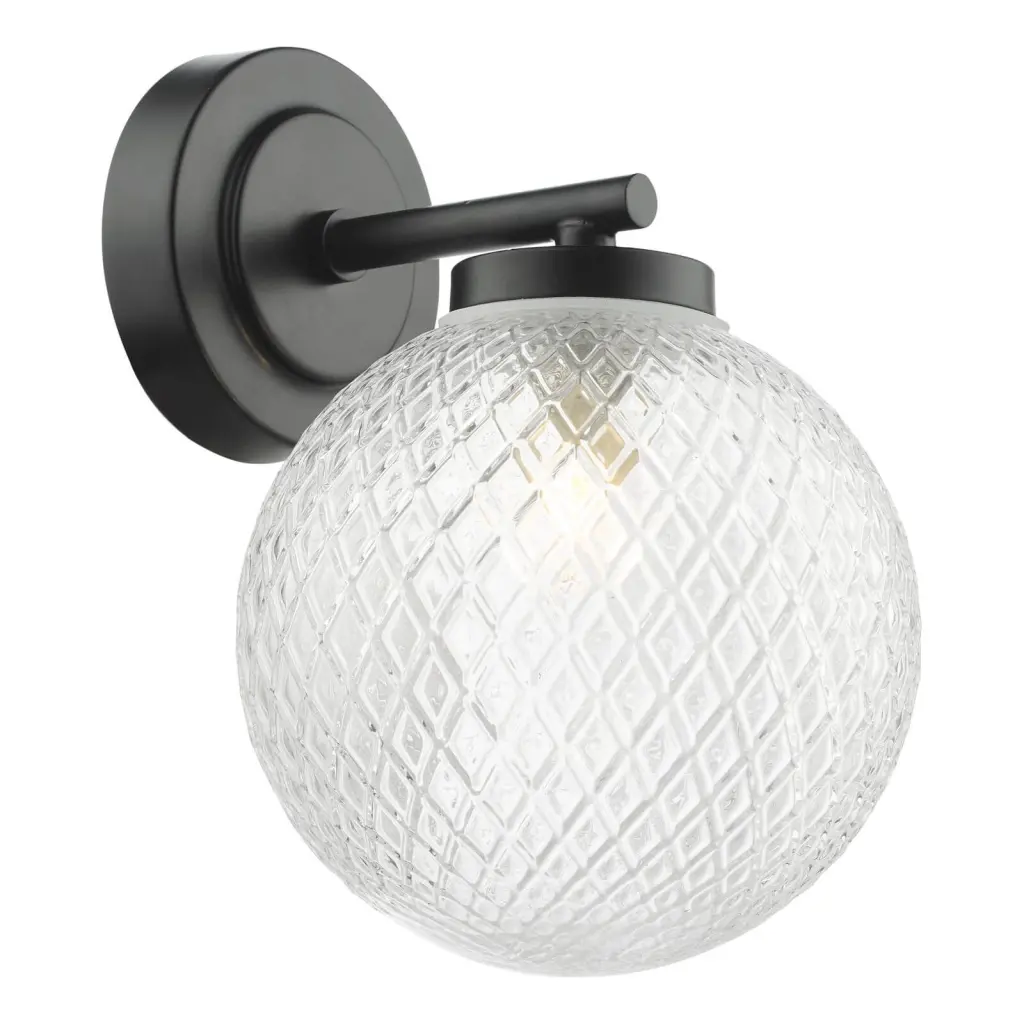 Wayne Matt Black IP44 Wall Light