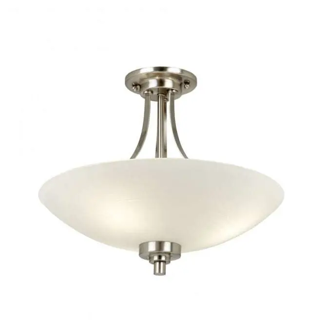 Welles 3 Light Semi Flush in Satin Chrome