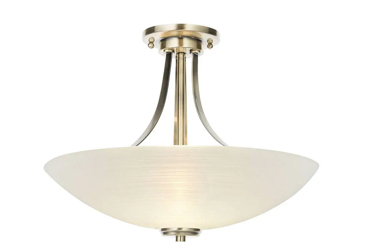 Welles 3 Light Semi Flush 60W Antique Brass