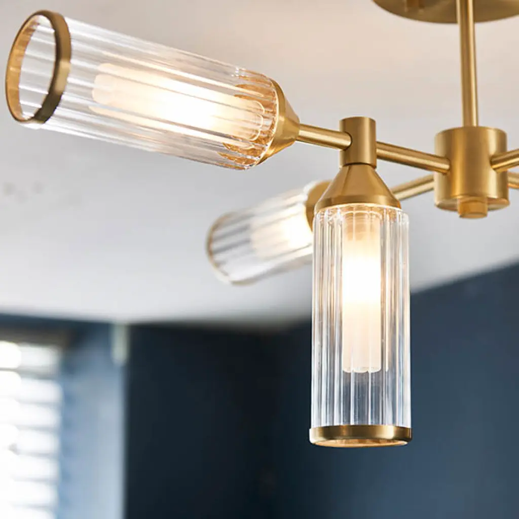 Sally 6 Light Satin Brass Semi Flush Fitting