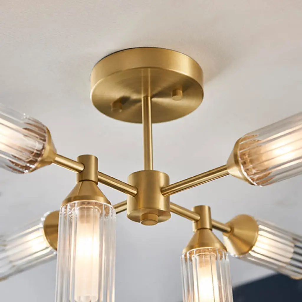 Sally 6 Light Satin Brass Semi Flush Fitting