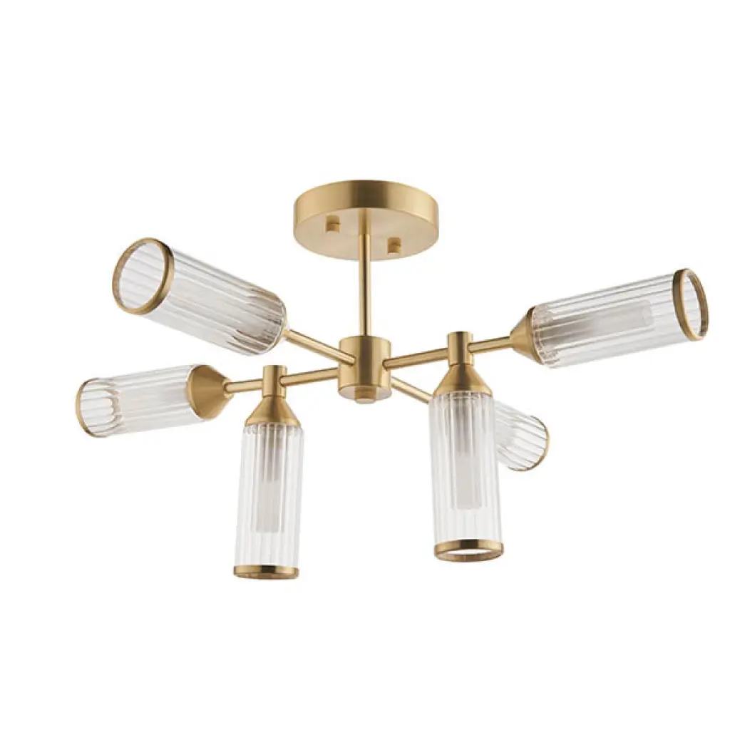 Sally 6 Light Satin Brass Semi Flush Fitting