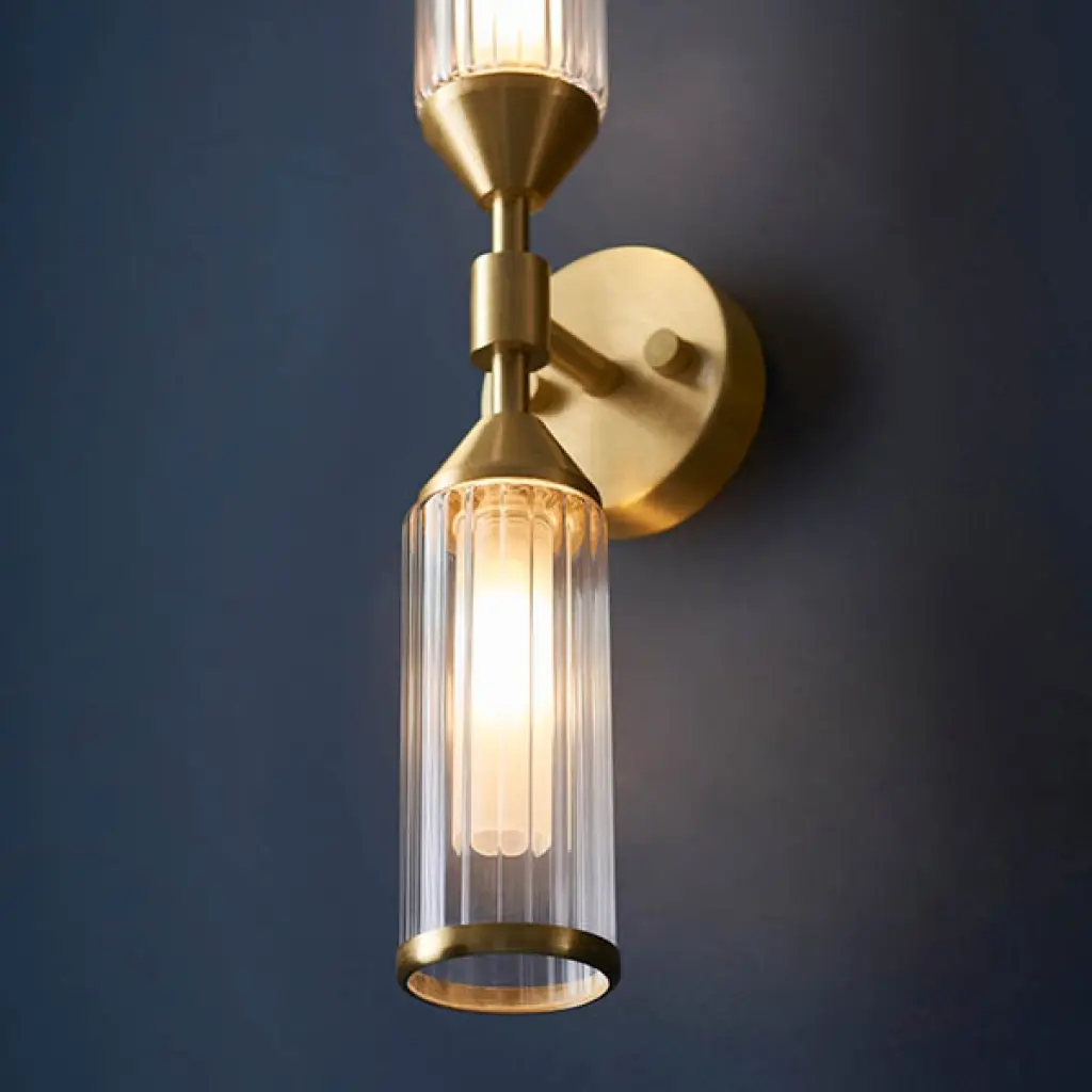 Sally Satin Brass Double Wall Light