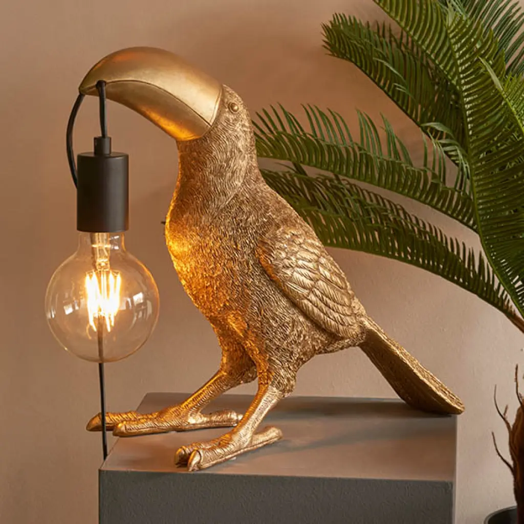 Novelty Gold Toucan Table Lamp
