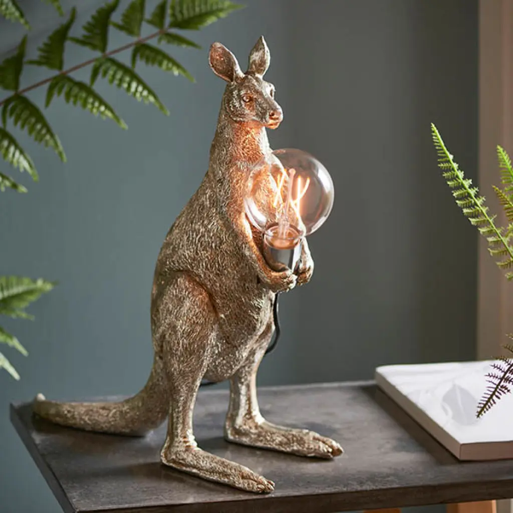 Novelty Silver Kangaroo Table Lamp