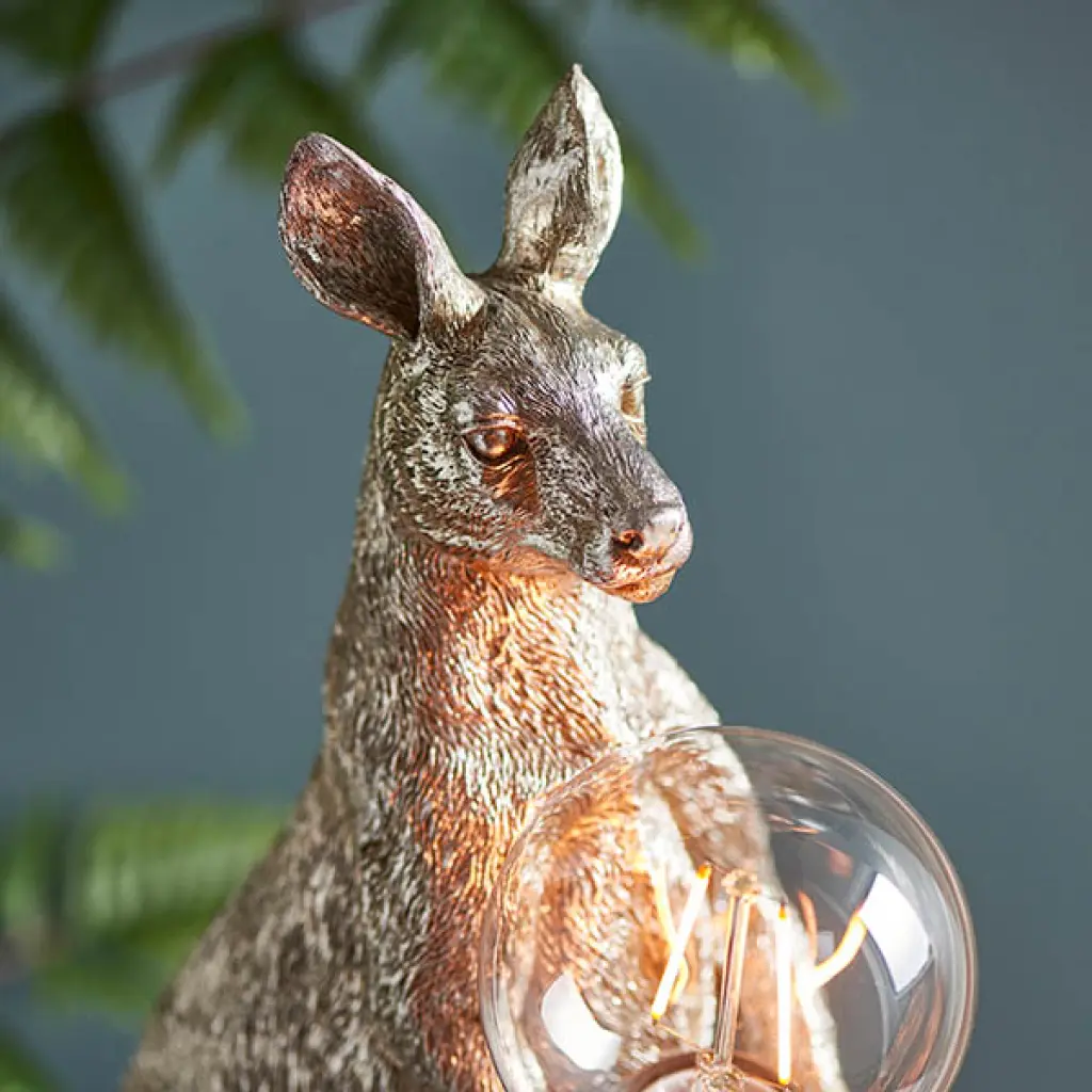 Novelty Silver Kangaroo Table Lamp