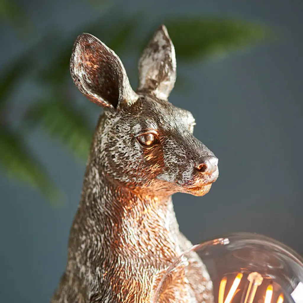 Novelty Silver Kangaroo Table Lamp