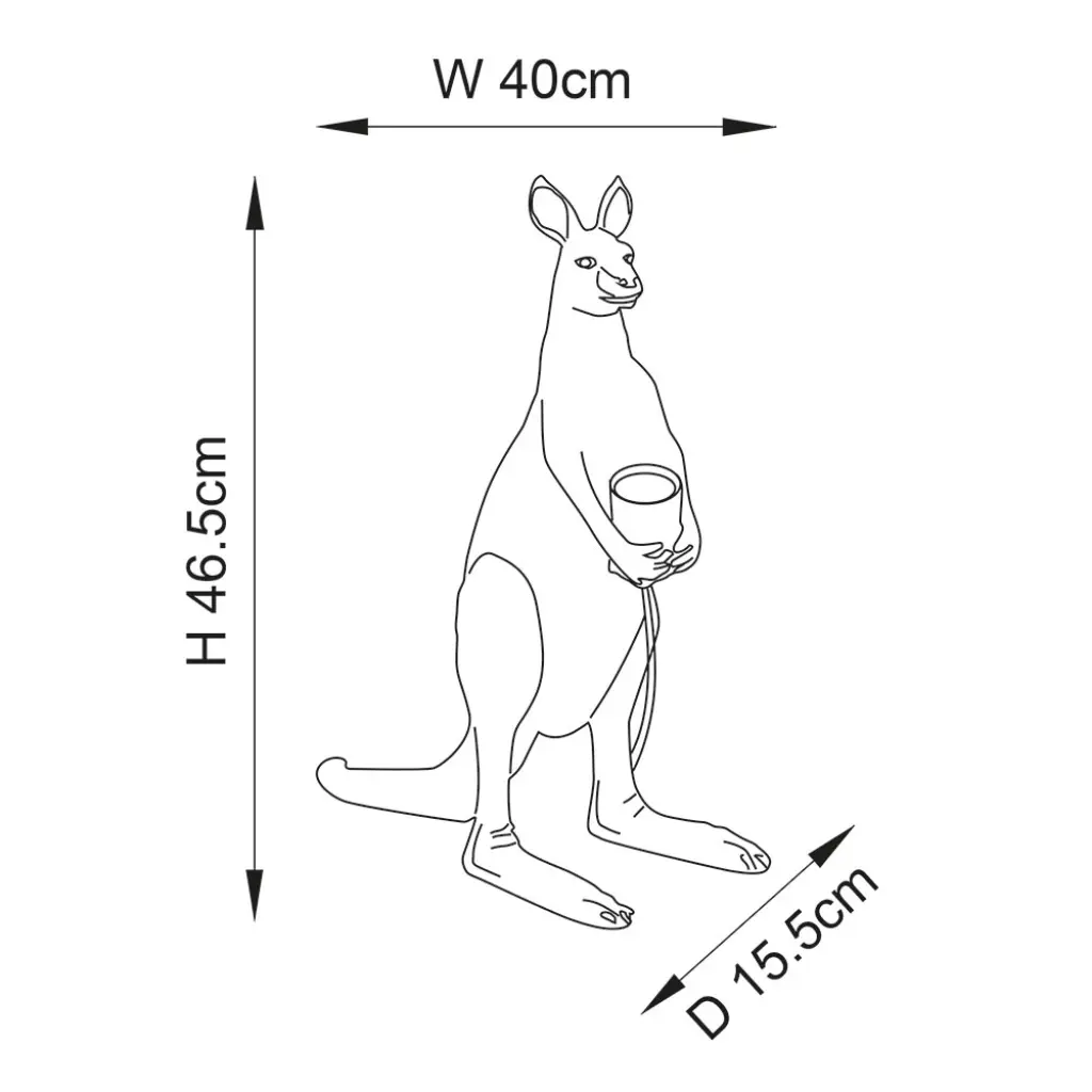 Novelty Silver Kangaroo Table Lamp