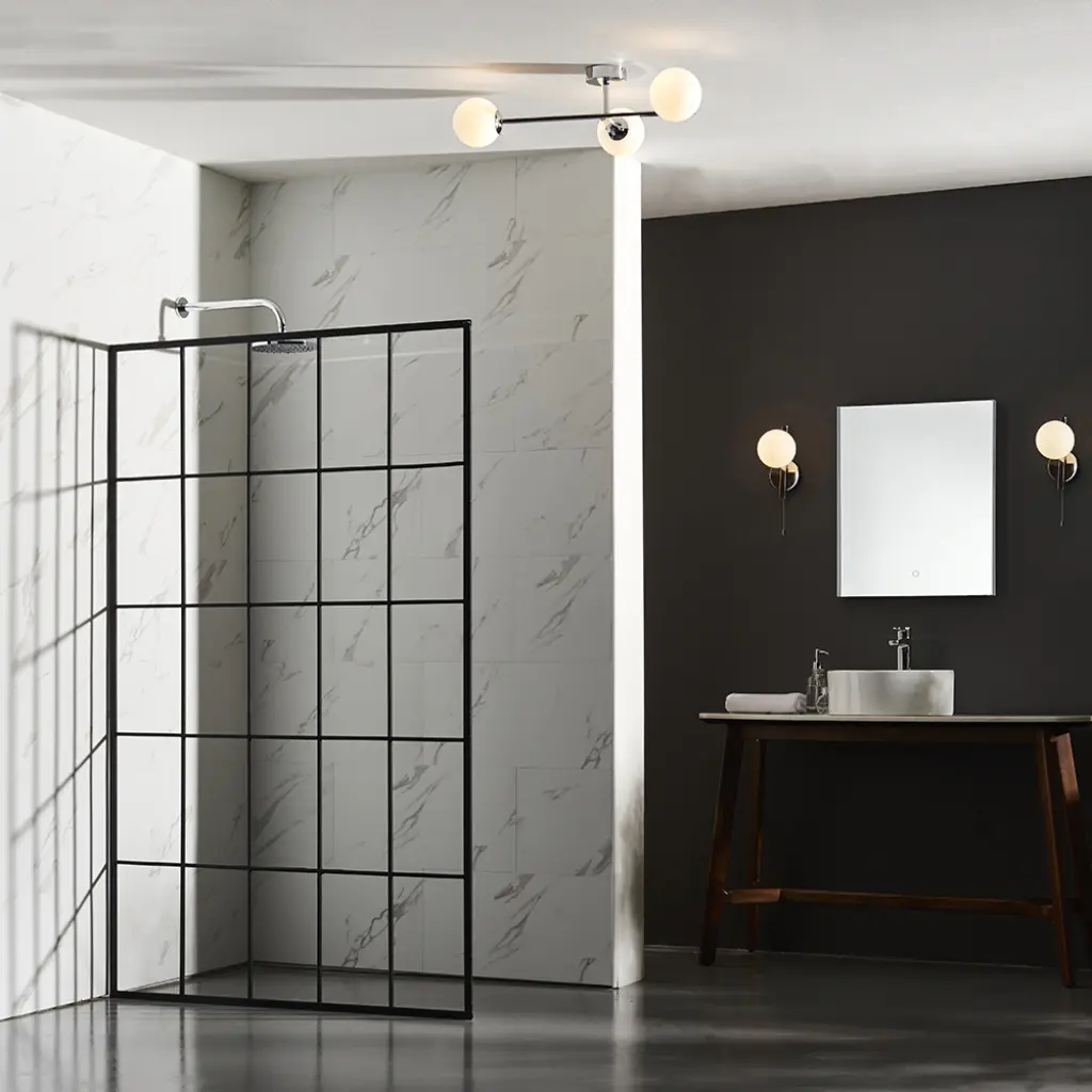 Stylish Chrome Angled Semi Flush Light