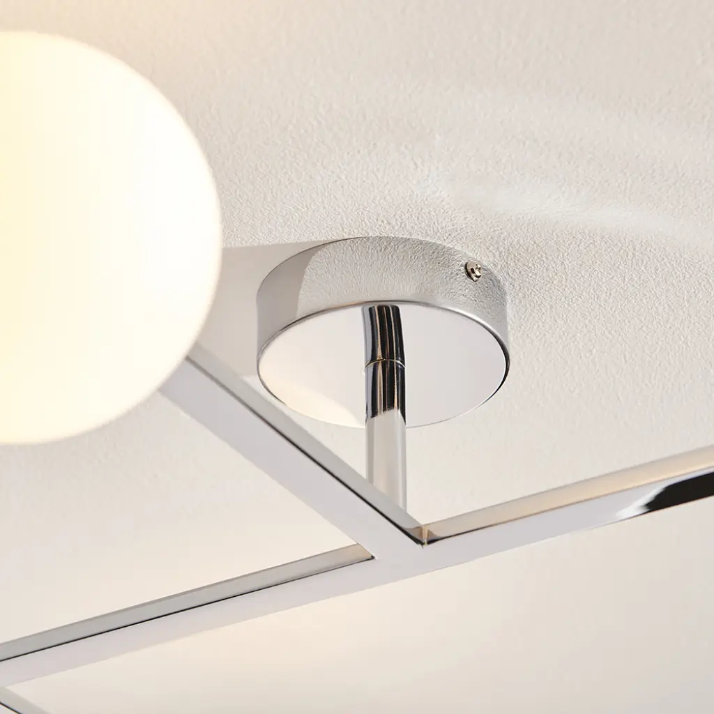 Stylish Chrome Angled Semi Flush Light