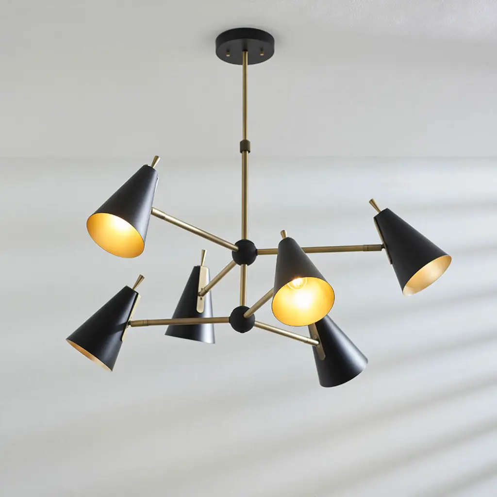 Matt Antique Gold & Matt Black Ceiling Pendant