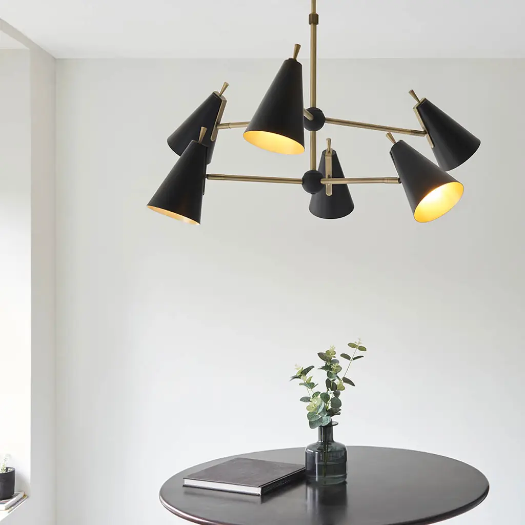 Matt Antique Gold & Matt Black Ceiling Pendant