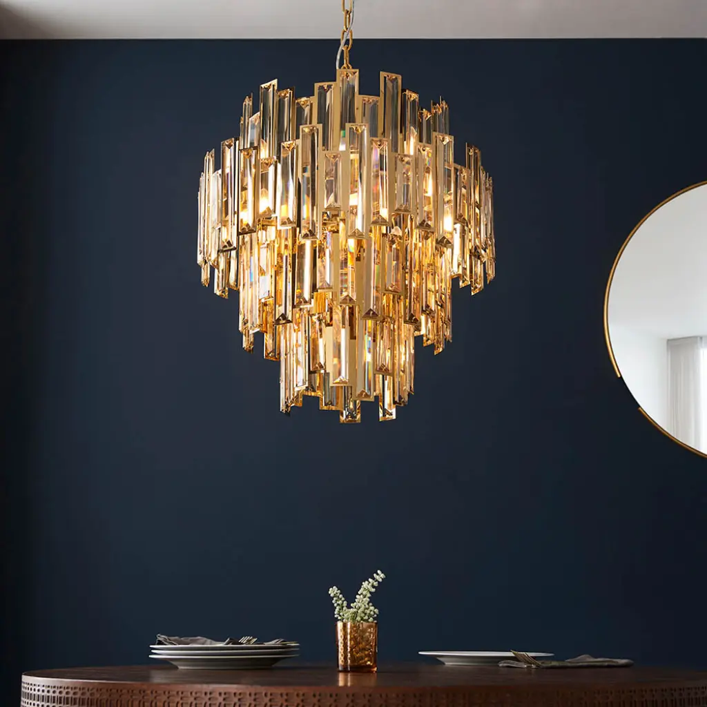 Viviana 12 Light Gold & Champagne Chandelier