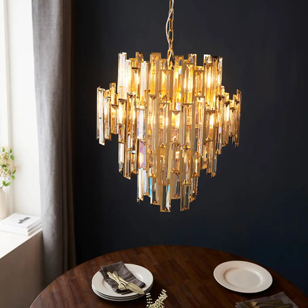 Viviana 12 Light Gold & Champagne Chandelier