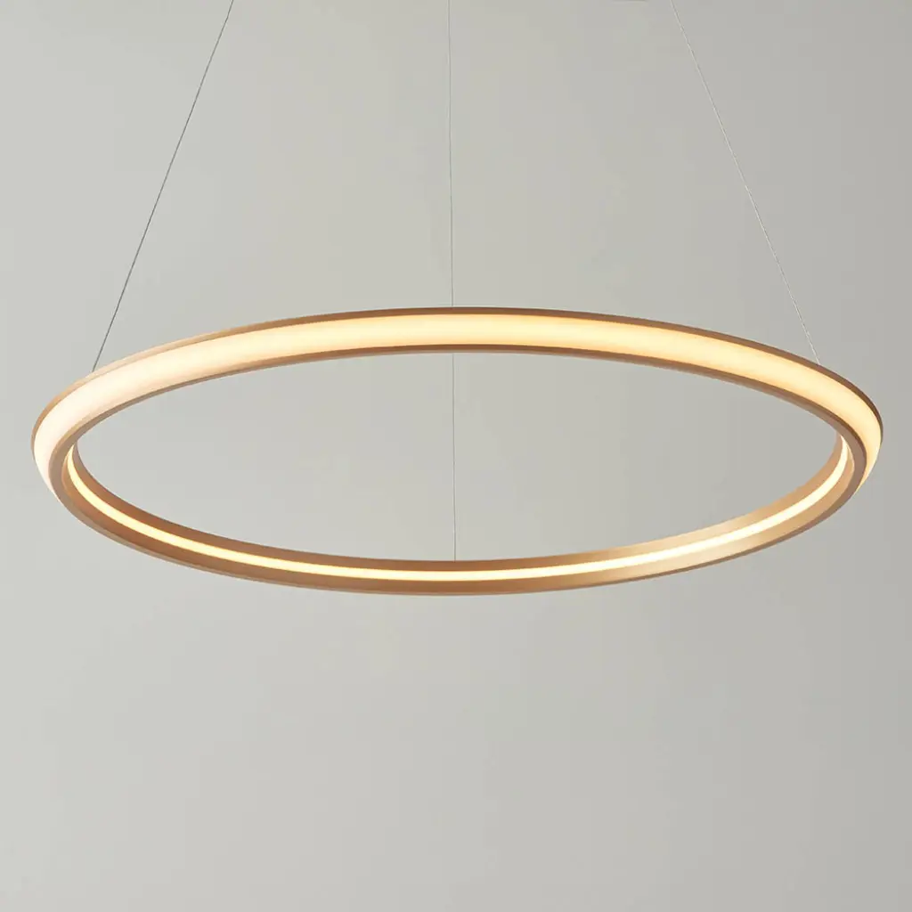 Satin Gold LED Ring Pendant