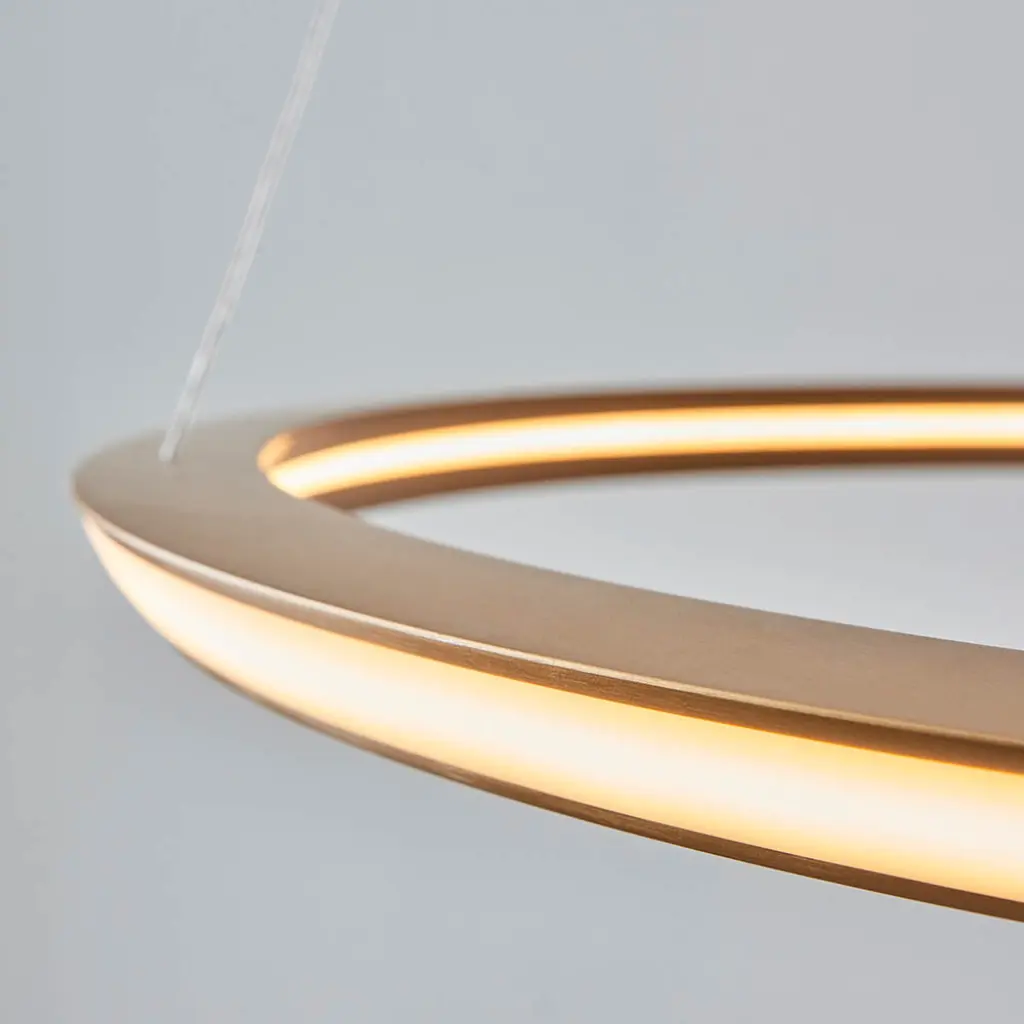 Satin Gold LED Ring Pendant