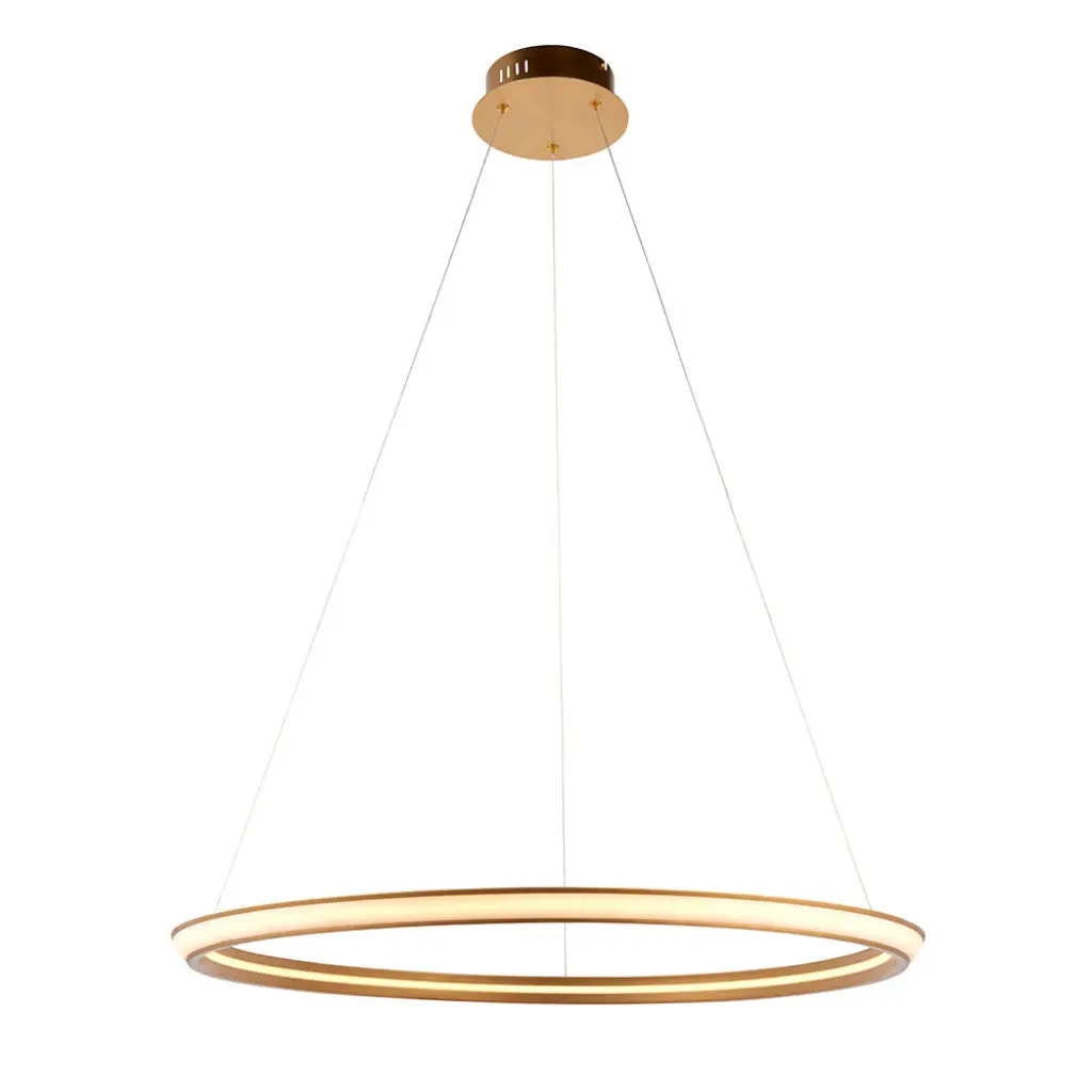 Satin Gold LED Ring Pendant