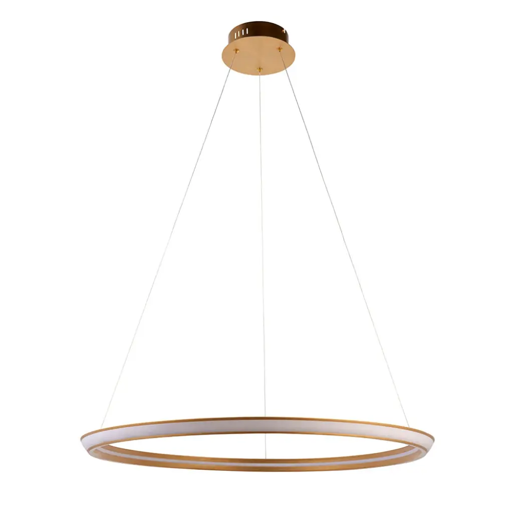 Satin Gold LED Ring Pendant