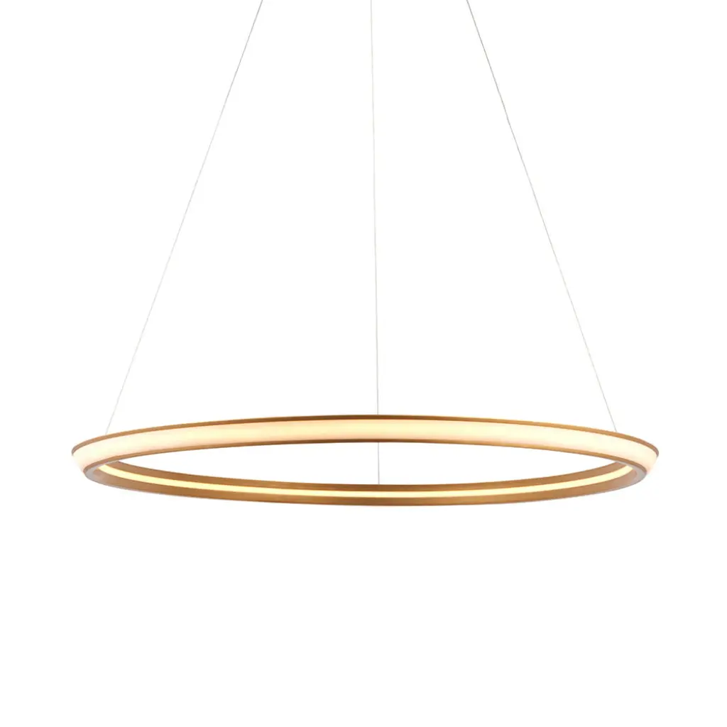 Satin Gold LED Ring Pendant