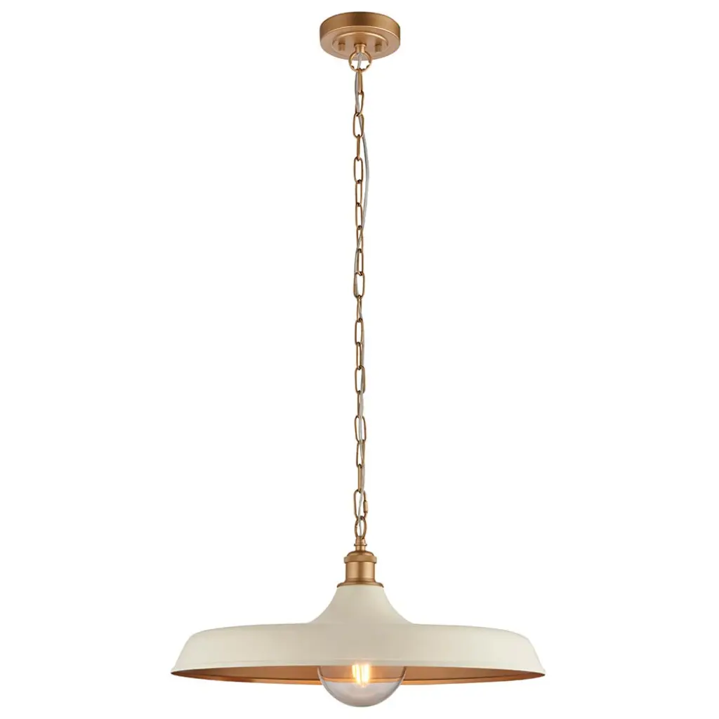 Marie Warm White & Satin Brass Single Pendant