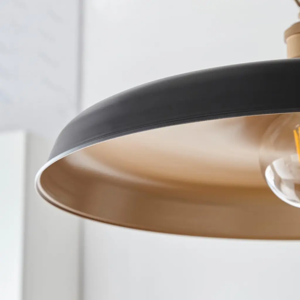 Marie Matt Black & Satin Brass Single Pendant
