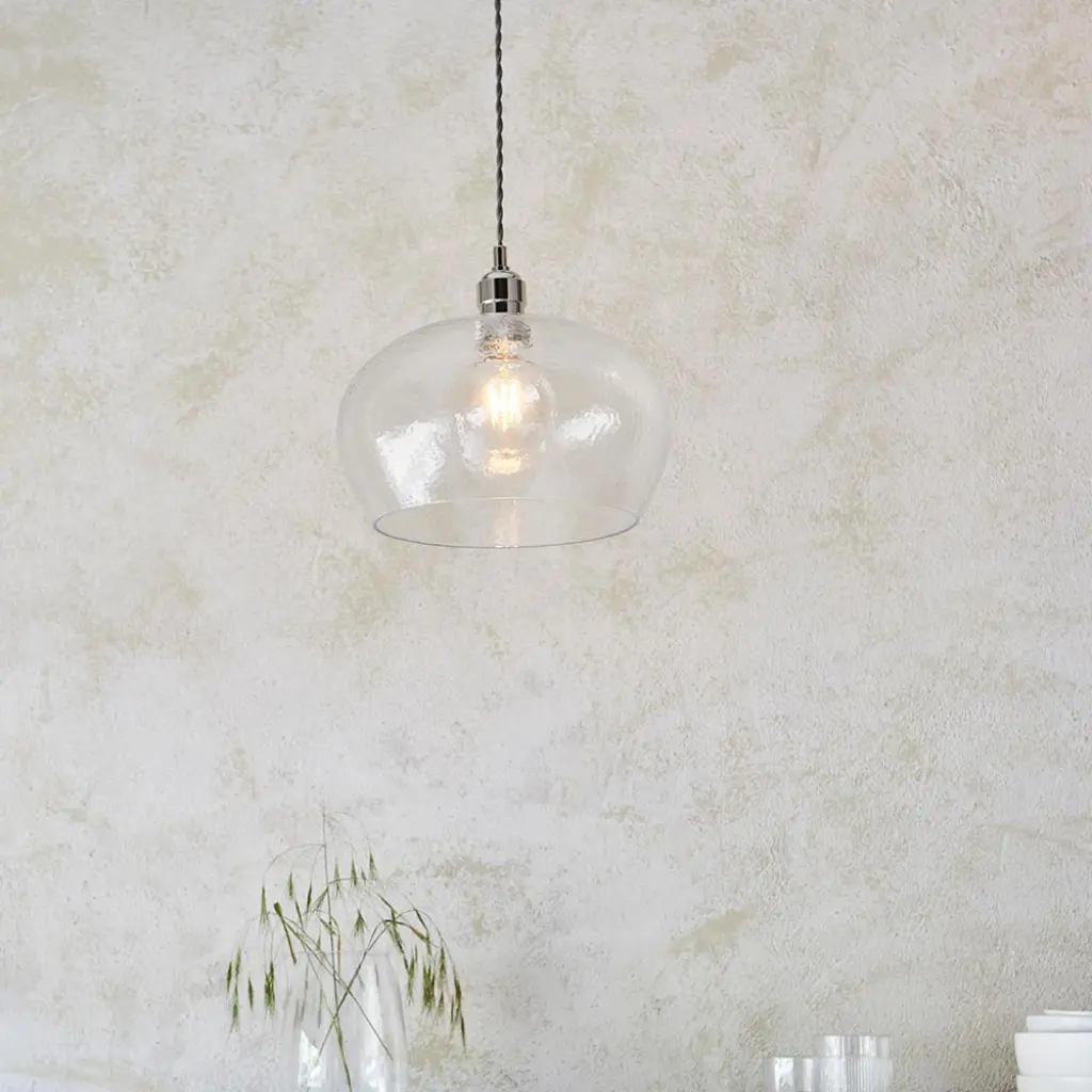 Molly Hammered Glass Bowl Pendant