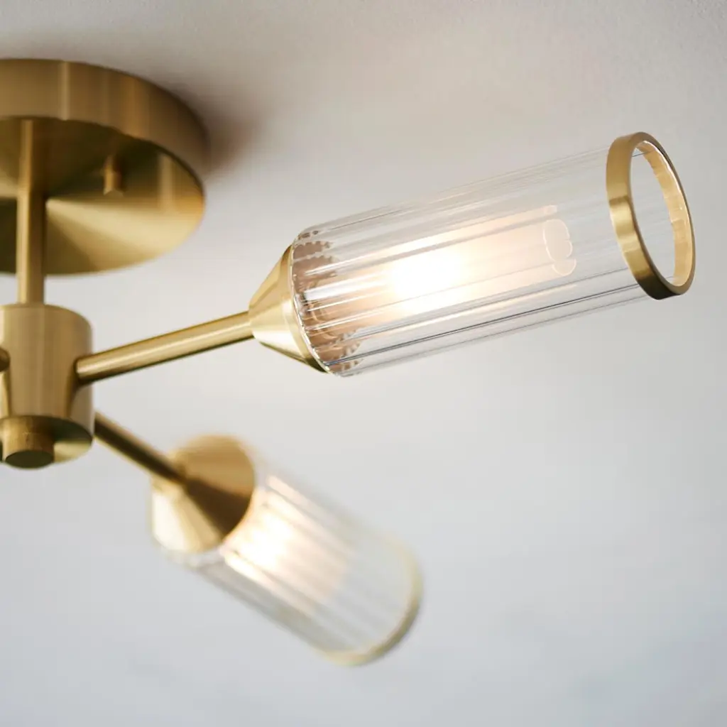 Sally 4 Light Satin Brass Semi Flush Fitting