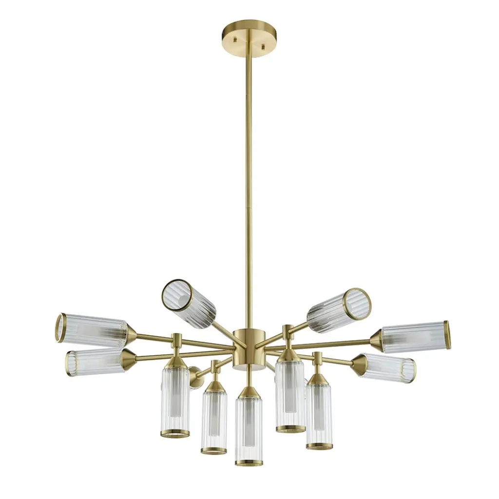 Sally 13 Light Ceiling Pendant in Satin Brass