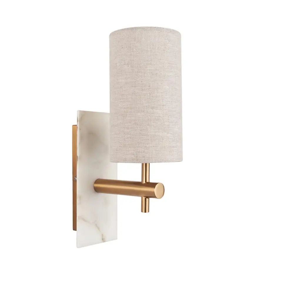 Ellie Brass & Marble Wall Light with Cylinder Shade