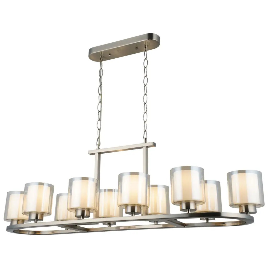 Yara 10 Light Satin Chrome Bar Pendant