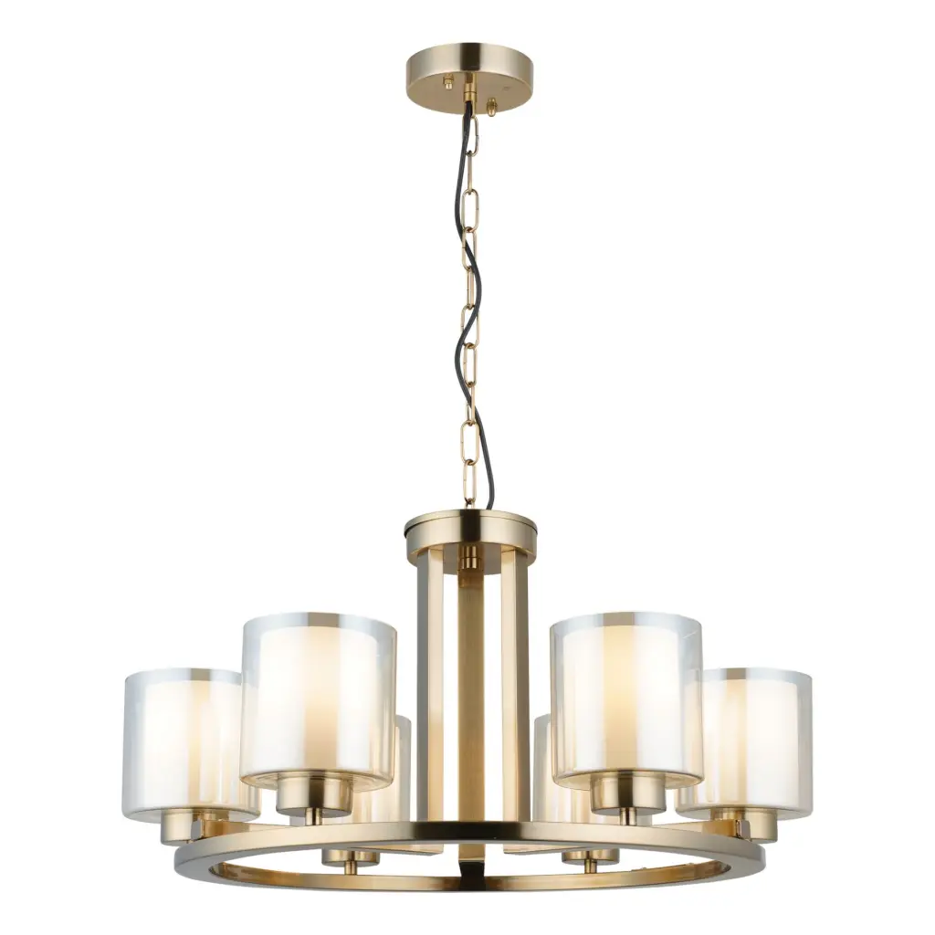 Yara Round Antique Brass 6 Light Pendant