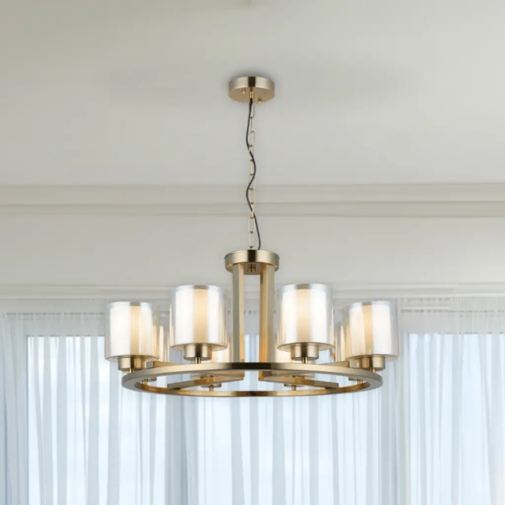 Yara Round Antique Brass 8 Light Pendant