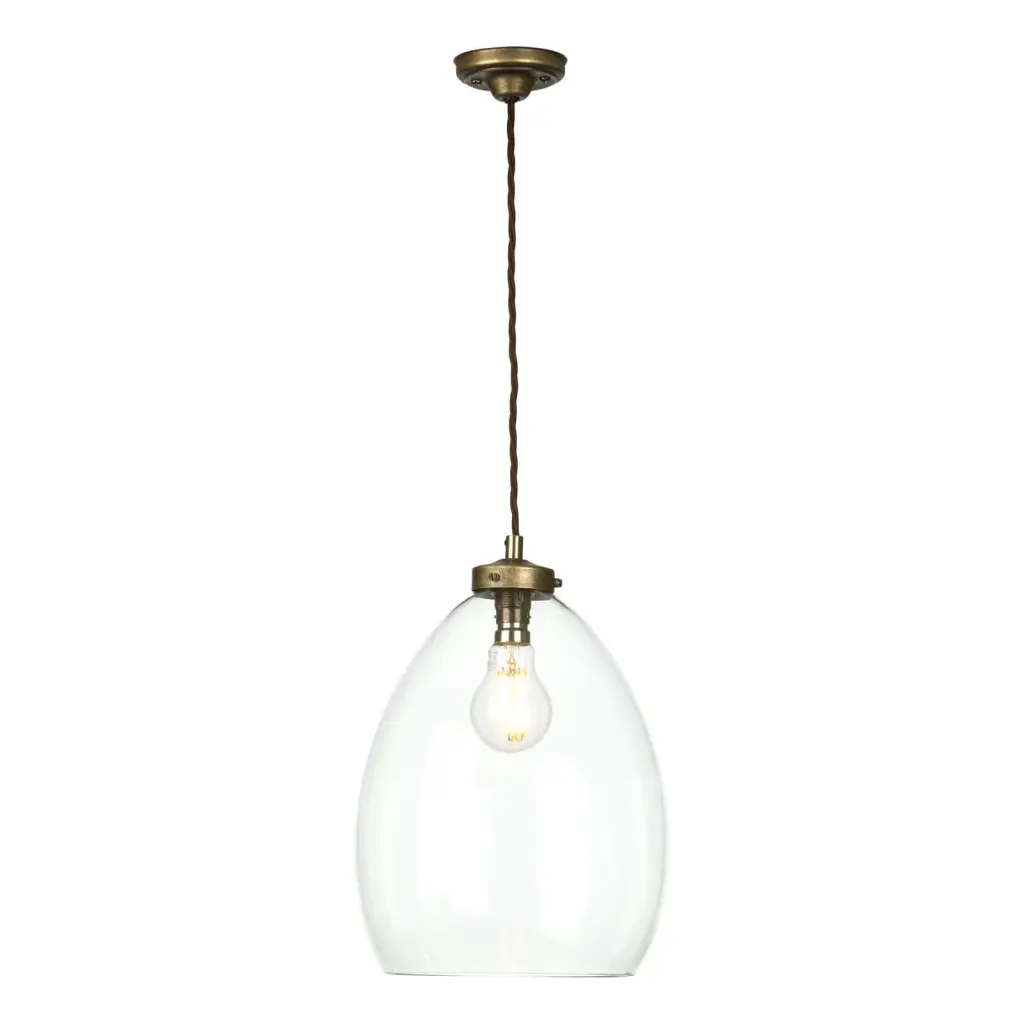 Yeovil Aged Brass Single Pendant