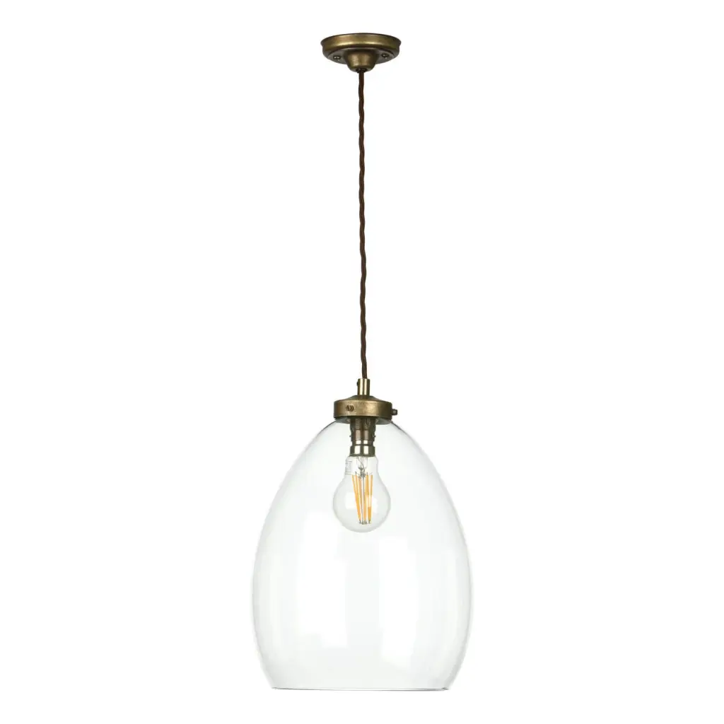 Yeovil Aged Brass Single Pendant