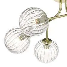 Yiska 6lt Semi-Flush Gold & Glass