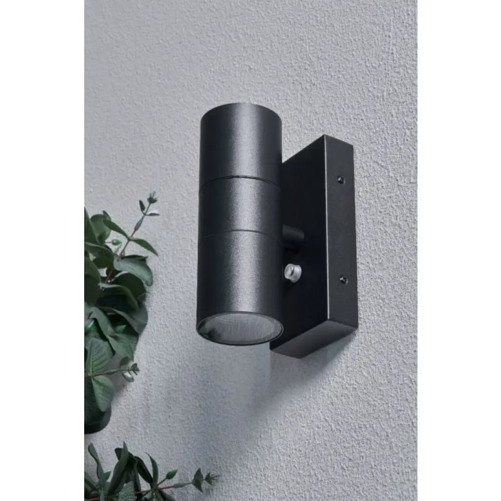Leto Black Up & Down Photocell Wall Light