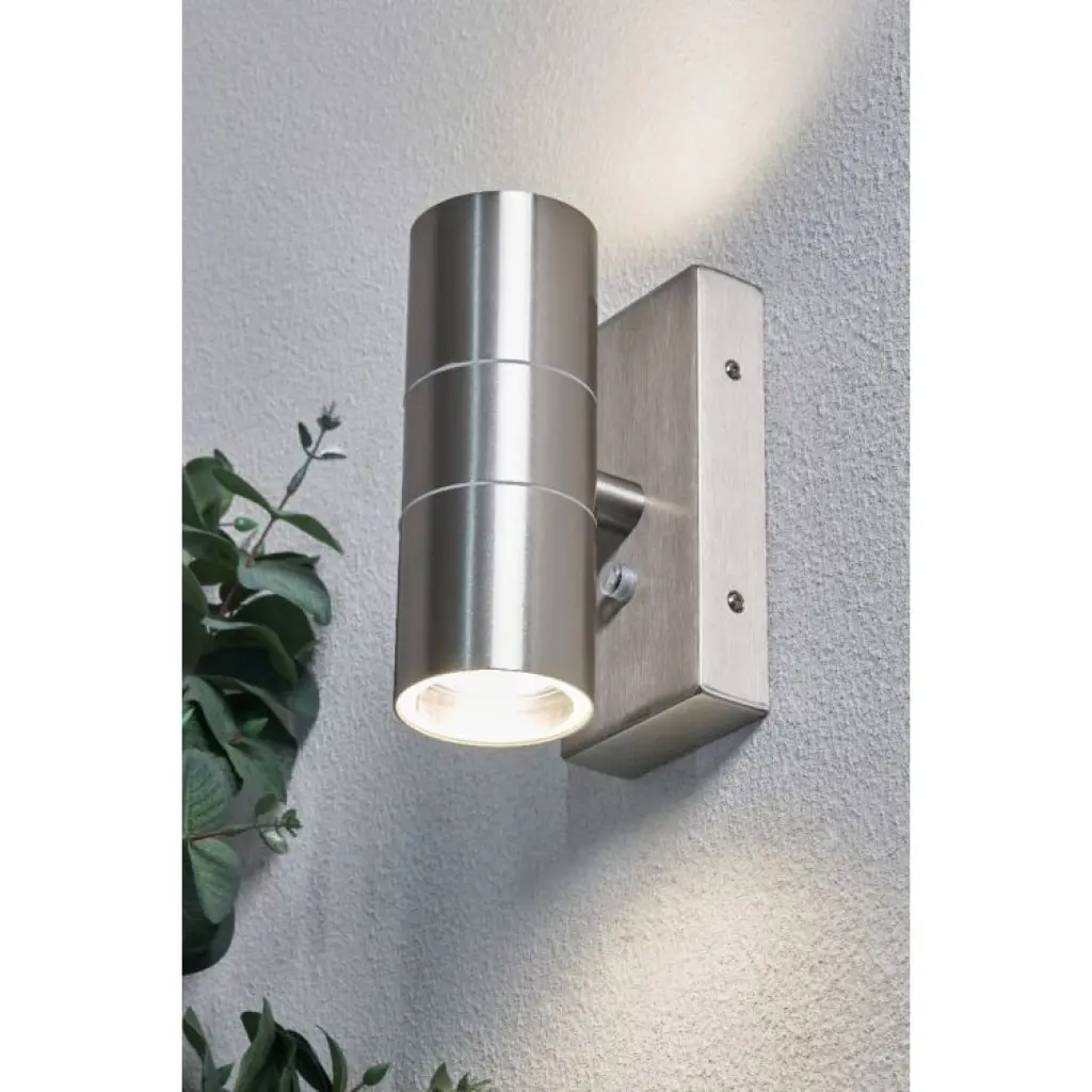 Leto Stainless Steel Up & Down Photocell Wall Light