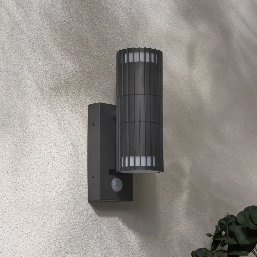Muto Up & Down Anthracite Wall Light with PIR